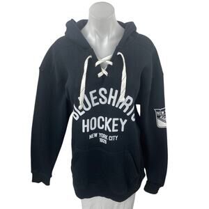 We Bleed Blue New York Rangers Blueshirts Hockey Lace-up Hoodie Sweatshirt Top L